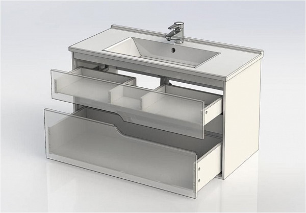 Тумба с раковиной Aquanet Модена 100 белый 00212664