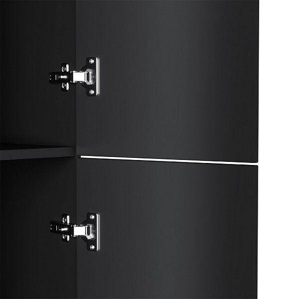 M90CHR0306BM GEM, шкаф-колонна, подвесной, правый, 30 см, двери, push-to-open, цвет: черный матовый