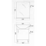 Комплект мебели для ванной Grossman Eco Line "ЭКО-52" 3 в 1 105206