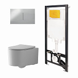 Сет: Инстал.OLI 80 ECO +панель Slim хр. гл., OLI+Унитаз Point Веста, белый