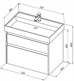 Тумба под раковину Aquanet Nova Lite 75 дуб белый (2 ящика) 00287875