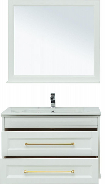 Мебель для ванной Aquanet Бостон М 100 белый (ручки золото) 00281190