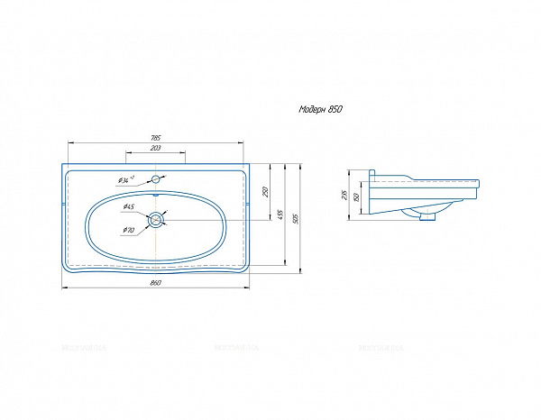 Мебельная раковина Corozo Модерн 85 см SD-00000647 белый