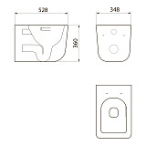 Унитаз подвесной Point Меркурий PN41831 безободковый, белый, сиденье дюропласт, микролифт, быстросъемное