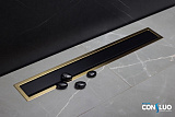 Душевой лоток Pestan Confluo Premium Line 450 Black Glass Gold