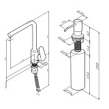 F8005D00 Like, набор 2в1: смеситель для кухни L-образный излив, диспенсер, хром, шт.