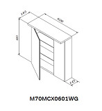 M70MCX0601WG SPIRIT, Зеркальный шкаф, 60 см, с подсветкой цвет: белый, глянец