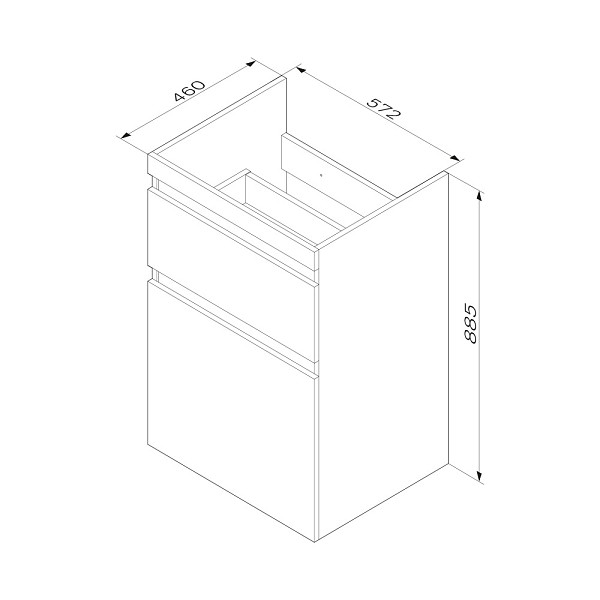 M85AFSX0602WG X-Joy, База под столешницу для стиральной машины, напольная, 60 см, 2 ящика, белый гля