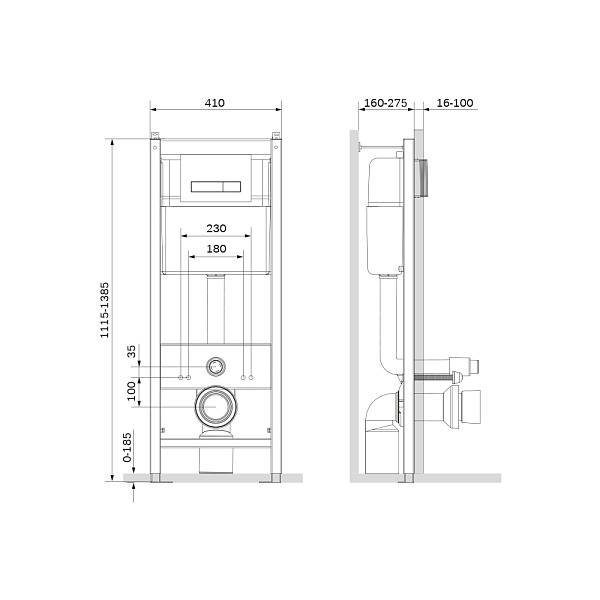 I012703.0251 Start инсталляция для подвесн унит с механической клавишей Start S пластик, глянц хром