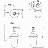 Дозатор жидкого мыла AZARIO RINA стеклянный, хром (AZ-87012)