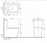 Унитаз-компакт Quadra белый, горизонтальный выпуск,двух режимный слив 3/6 литров, в комплекте с быстросьемным сиденьем микролифт, дюропласт Selena Q011WG