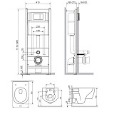 DX77.IS10151.1700 Инсталляция с клав глянц хром с подв унит Jupiter безободк с сид м/лифт