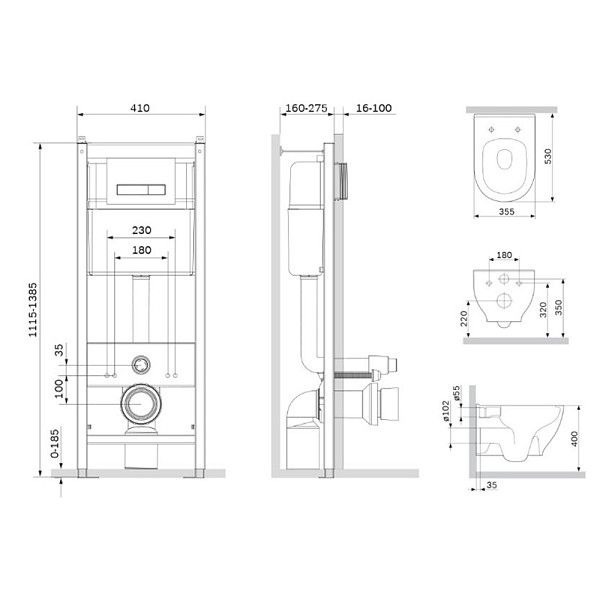 IS30251.801701 Инсталл с клав Start S хром глянц с подв унит Like FlashClean с сид м/лифт