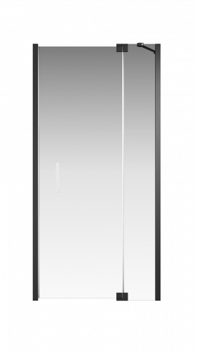 Душевая дверь Creto Tenta 123-WTW-100-C-B-8 стекло прозрачное EASY CLEAN, профиль черный, 100х200 см