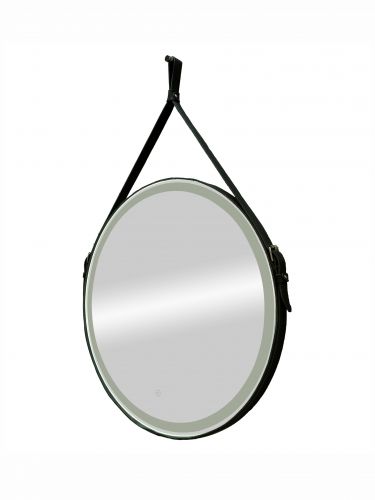Зеркало Континент "Millenium Black Led" D 650 на ремне из натуральной кожи черного цвета