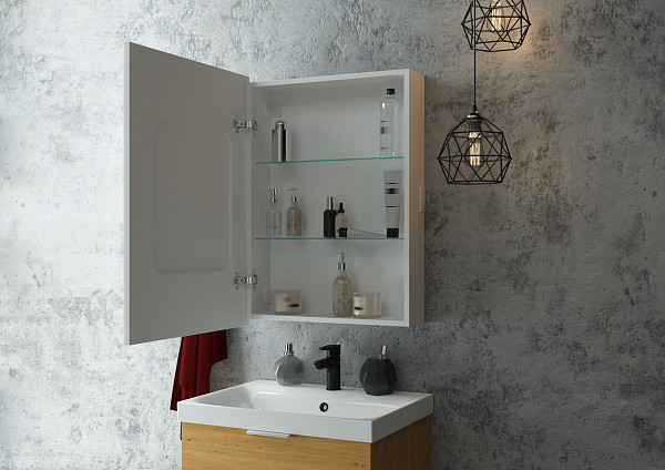 Зеркало-шкаф Континент "Allure LED" 550х800 левый с розеткой