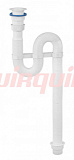 Сифон гофрированный Wirquin VIR 1¼ х 50/40 мм с пластиковой чашкой D63 мм, L900 мм с усилен. хомутом жёстк