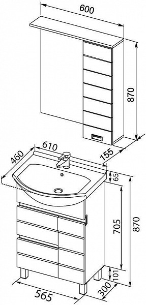 Мебель для ванной Aquanet Доминика 60 белый 00172403